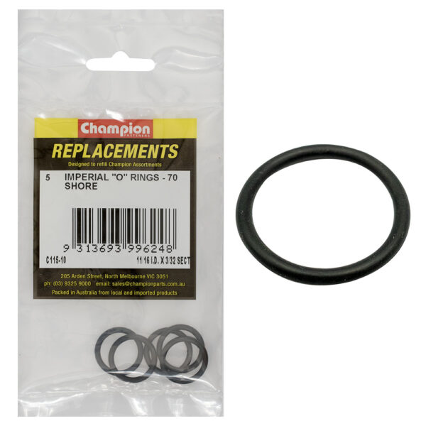 Pack of 10 Imperial 1/2" x 3/32" O-Rings Nitrile Rubber 